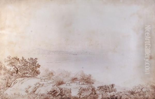 Veduta Di Ischia E Procida Dal Capo Miseno Oil Painting by Jacob Philipp Hackert