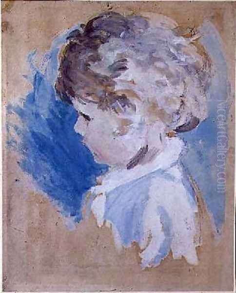 A Childs Head Oil Painting by Ambrose McEvoy