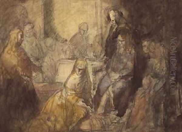 Mary Magdalene Annointing Christs Feet Oil Painting by Ambrose McEvoy