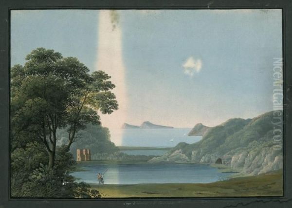 Blick Uber Den Lago D'averno Oil Painting by Jacob Philipp Hackert