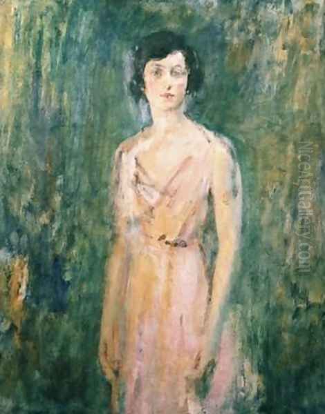 Lady in a Pink Dress 1927 Oil Painting by Ambrose McEvoy