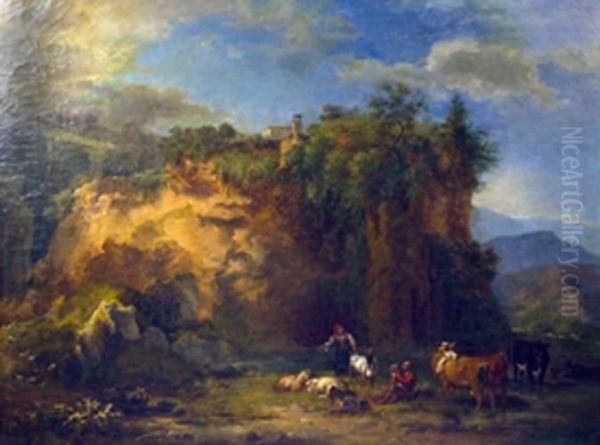 La Sosta Dei Pastori Oil Painting by Jacob Philipp Hackert