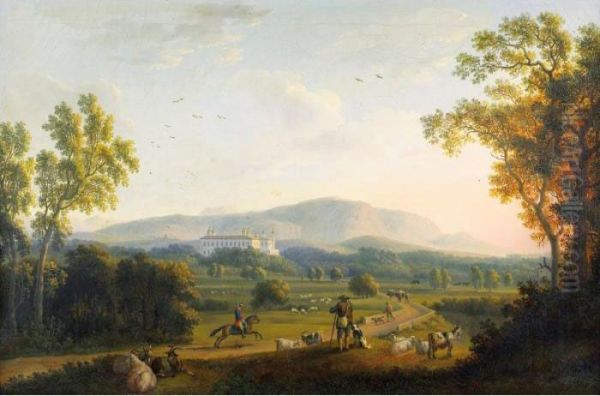 Vue De Persano Oil Painting by Jacob Philipp Hackert