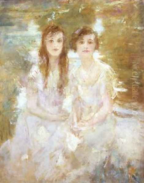 Study of two young girls Oil Painting by Ambrose McEvoy