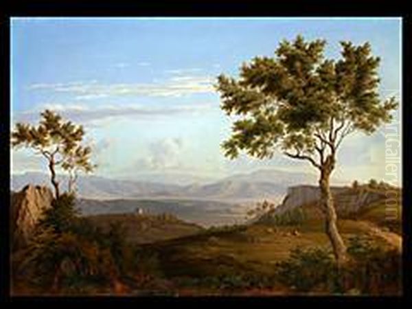 Tiefe Landschaft Mit Ziegengruppe Oil Painting by Jacob Philipp Hackert