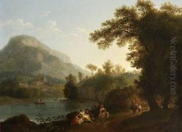 Flusslandschaft. Oil Painting by Jacob Philipp Hackert