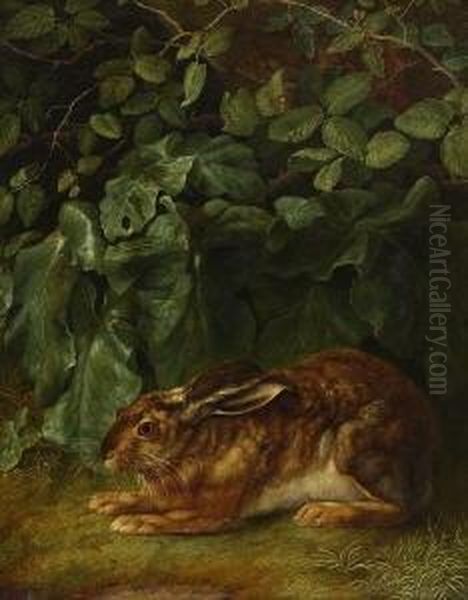 Hase Im Gebusch. Oil Painting by Jacob Philipp Hackert