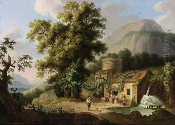 A View Of The Copper-mill In Vietri Oil Painting by Jacob Philipp Hackert