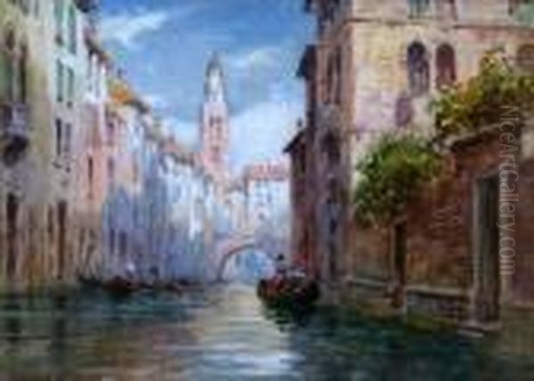 On The Canal, Venice Oil Painting by Arthur Trevor Haddon