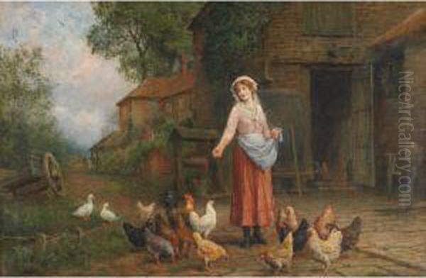 Feeding Time Oil Painting by Arthur Trevor Haddon