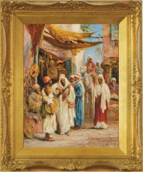 The Oriental Marketplace Oil Painting by Arthur Trevor Haddon