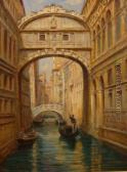 Venetian School Oil Painting by Arthur Trevor Haddon