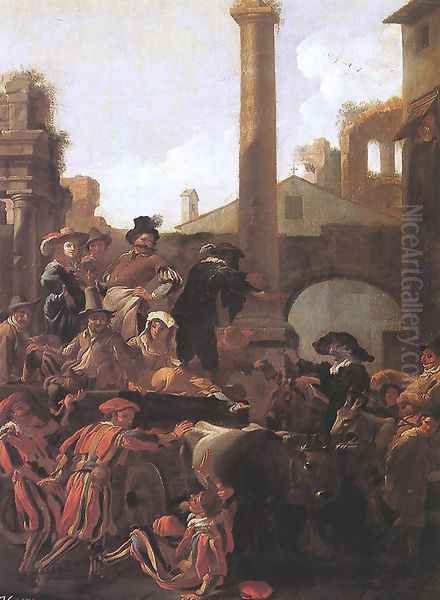 Carnival Time in Rome 1653 Oil Painting by Jan Miel