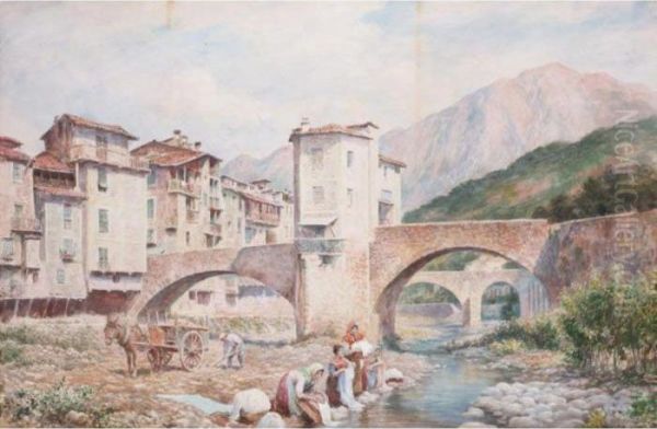 Alpine Townscape by Arthur Trevor Haddon