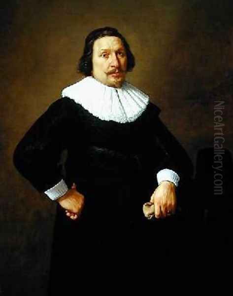 Portrait of a man holding a glove 1648 Oil Painting by Claes Cornelisz Moeyaert