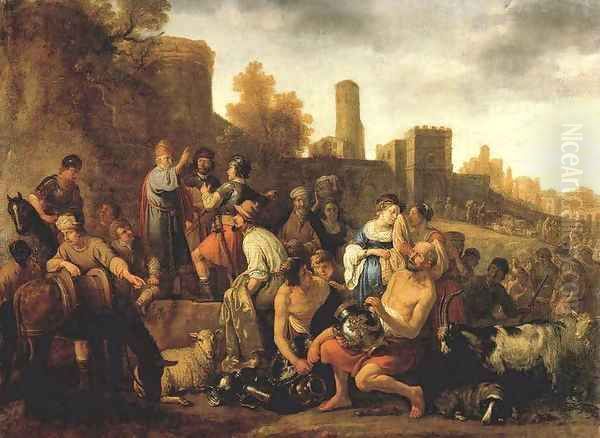 Moses Ordering the Slaughter of the Midianitic Oil Painting by Claes Cornelisz Moeyaert