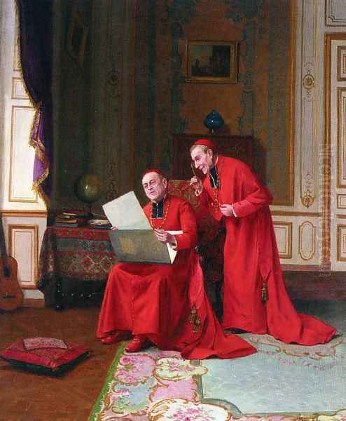 Les Connaisseurs (The Connoisseurs) Oil Painting by Victor Marais Milton