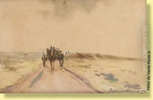 Chariot Attele Dans Les Dunes Oil Painting by Maurice Hagemans