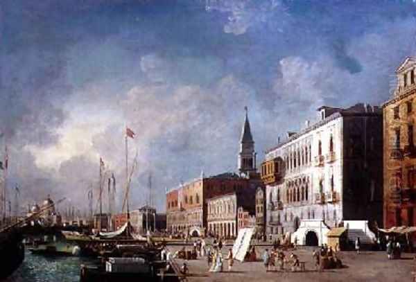 View of the Doges Palace and the Bacino di San Marco Oil Painting by Giovanni Migliara