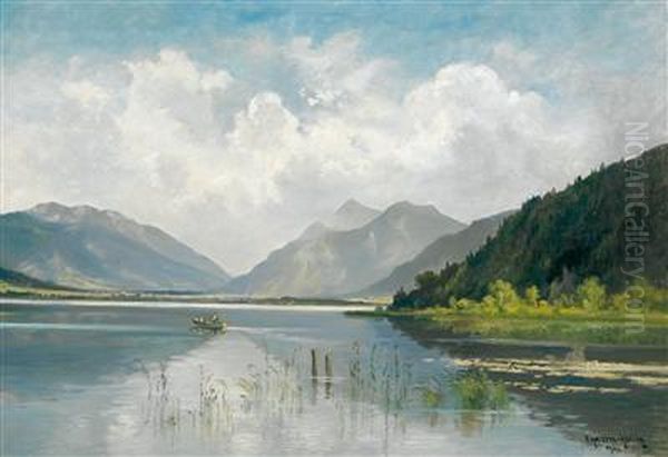 Schliersee Oil Painting by Fritz Halberg-Krauss