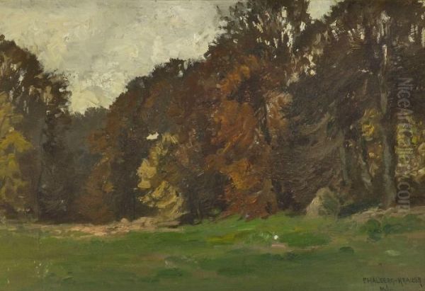 Baumlandschaft Oil Painting by Fritz Halberg-Krauss