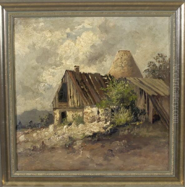 Alter Kalkofen Oil Painting by Fritz Halberg-Krauss