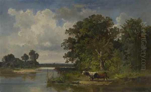 An Der Amper Oil Painting by Fritz Halberg-Krauss