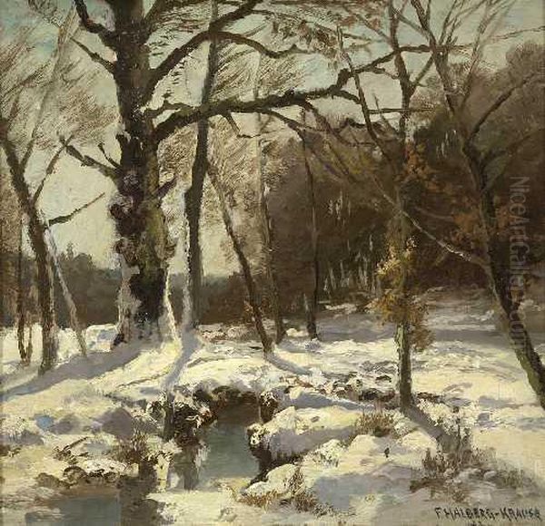 Winterlandschaft. by Fritz Halberg-Krauss