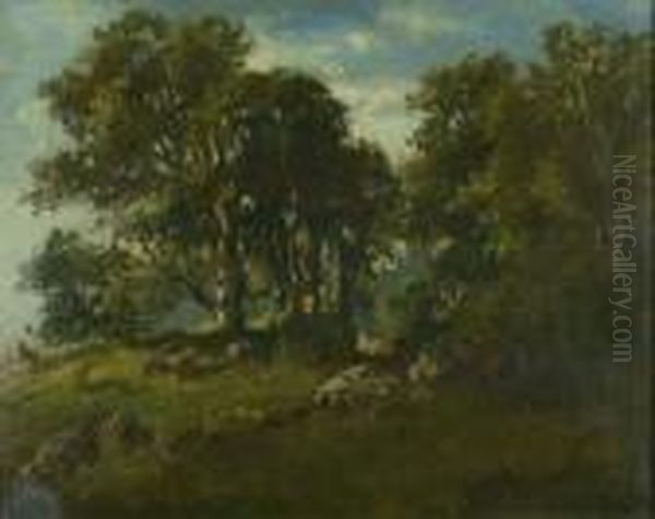 Waldlandschaft. Oil Painting by Fritz Halberg-Krauss