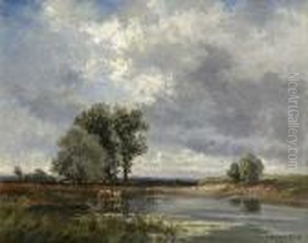 Moorlandschaft. Oil Painting by Fritz Halberg-Krauss