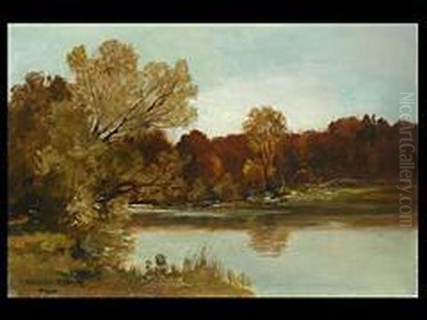 Flusslandschaft Oil Painting by Fritz Halberg-Krauss