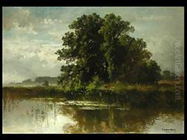 Am Weiher Oil Painting by Fritz Halberg-Krauss