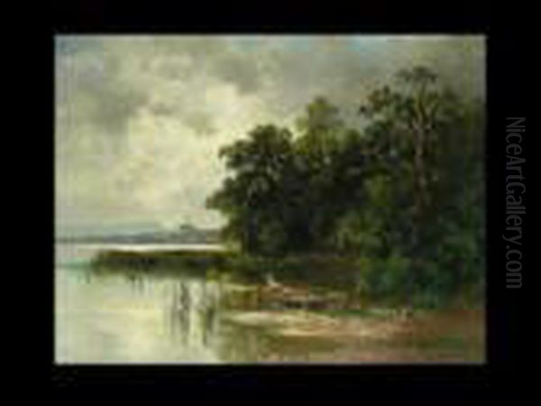 Ansicht Von Diessen Am Ammersee Oil Painting by Fritz Halberg-Krauss