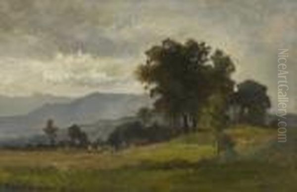 Sommerlandschaft Bei Pang. Oil Painting by Fritz Halberg-Krauss