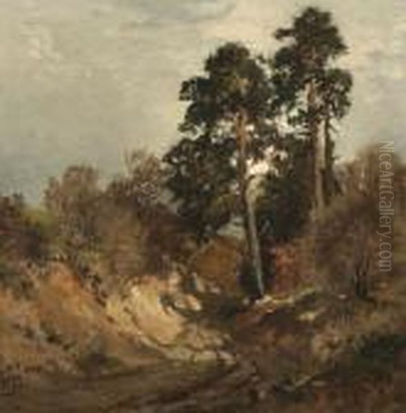 Hohlweg Bei Dachau. Oil Painting by Fritz Halberg-Krauss