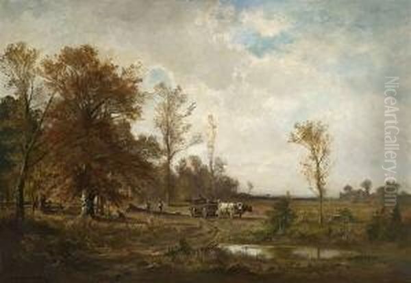 Herbstliche
 Baumlandschaft Oil Painting by Fritz Halberg-Krauss