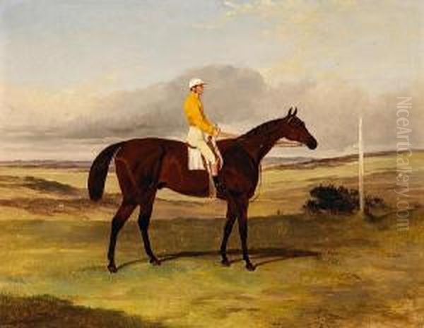 Mr. J.b. Morris's 'kingston' With E. 'nat'flatman Up Oil Painting by Harry Hall