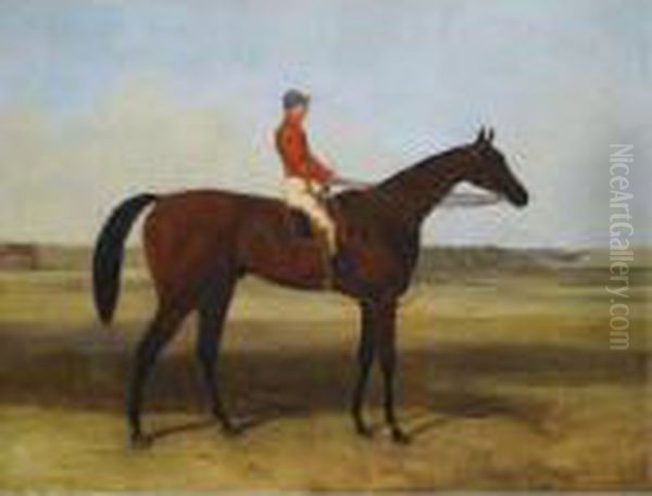 The Pretender With John Osborne Up At Newmarket Heath Oil Painting by Harry Hall