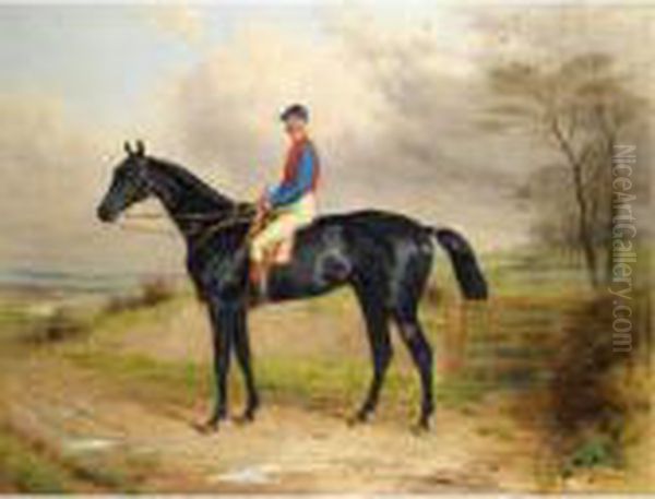 Lord Poulett's Celebrated Racehorse The Lamb With George Ede Up Oil Painting by Harry Hall