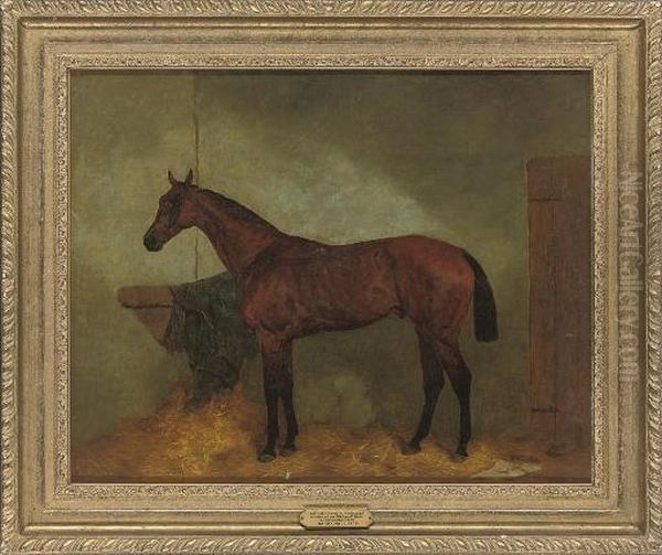 Sir John Astley's 'fortitude', Winner Of The 'all Aged' Race At Newmarket Oil Painting by Harry Hall