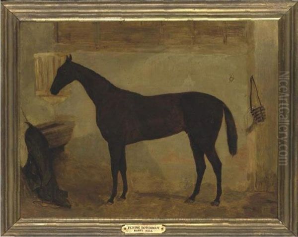 Lord Eglington's The Flying Dutchman In A Stable Oil Painting by Harry Hall