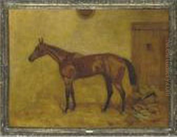 Mr. James R. Keene's Foxhall In A Stable Oil Painting by Harry Hall