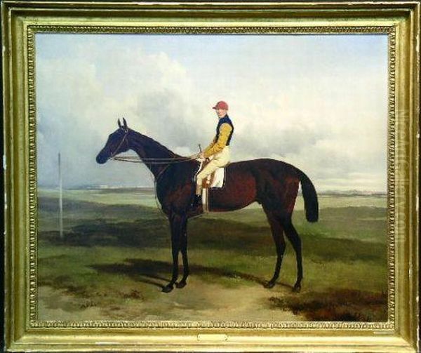 Captain Lowther's 'the Gent' With Dockery Up Oil Painting by Harry Hall