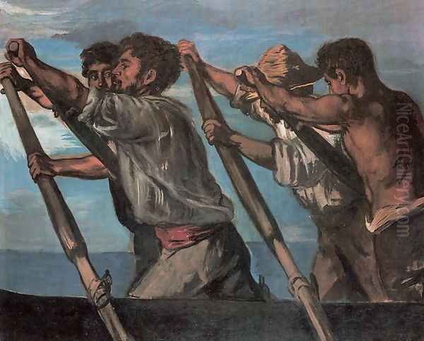 The Oarsmen 1873 Oil Painting by Hans von Marees