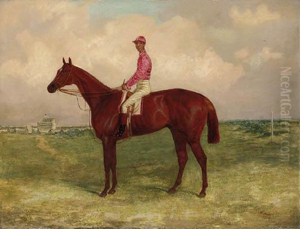 Hermit, A Chestnut Racehorse, With John Daley Up, At Epsom Oil Painting by Harry Hall