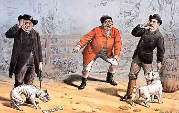 The British Bull Dog Show from St Stephens Review Presentation Cartoon 25 February 1888 Oil Painting by Tom Merry