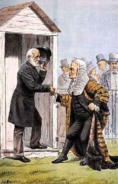 Goodbye to Judge Clark from St Stephens Review Presentation Cartoon 8 Dec 1888 Oil Painting by Tom Merry