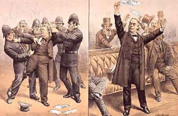 The Oaths Bill Passed by a Hundred Votes from St. Stephens Review Presentation Cartoon 24 March 1888 Oil Painting by Tom Merry