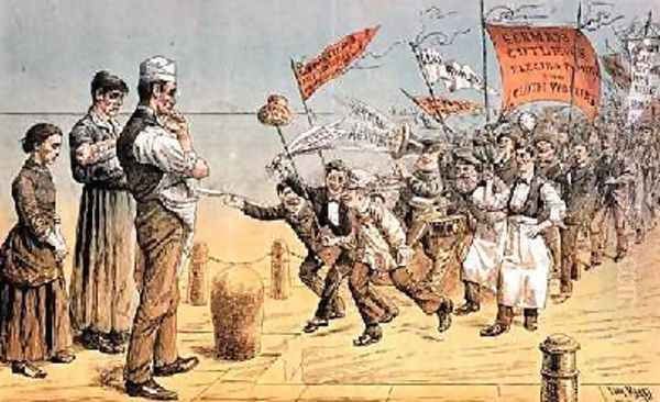 The German Invasion from St Stephens Review Presentation Cartoon 2 October 1886 Oil Painting by Tom Merry