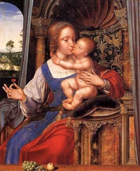 Virgin and Child Oil Painting by Workshop of Quentin Massys